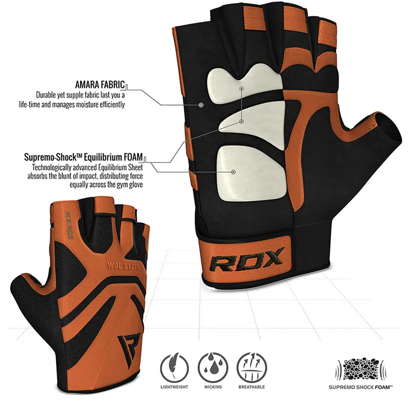 RDX S12 guanti palestra pelle vera fitness