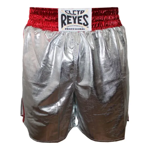 Cleto Reyes Silver Skin pantaloncini boxe M argento rosso lycra