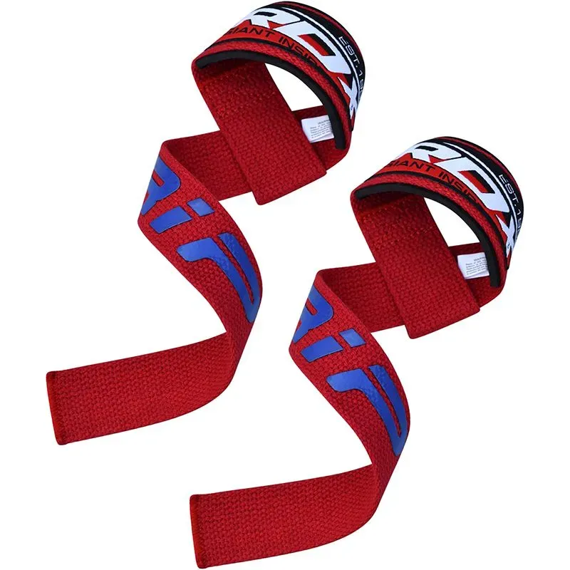 RDX W2 cinghie sollevamento pesi cotone rosse