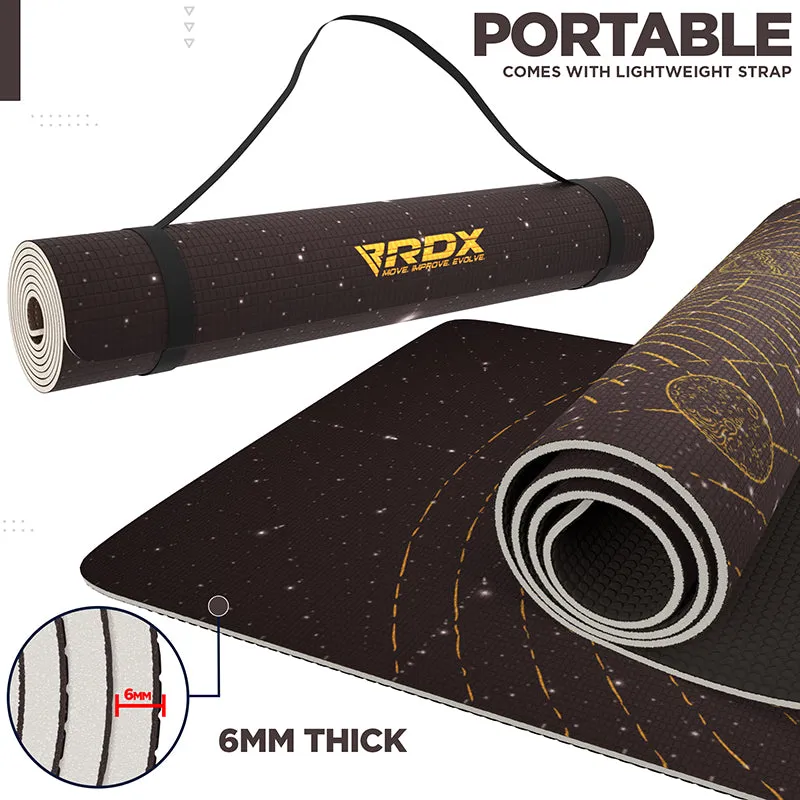 RDX D6 Iris tappetino yoga marrone 6 mm antiscivolo