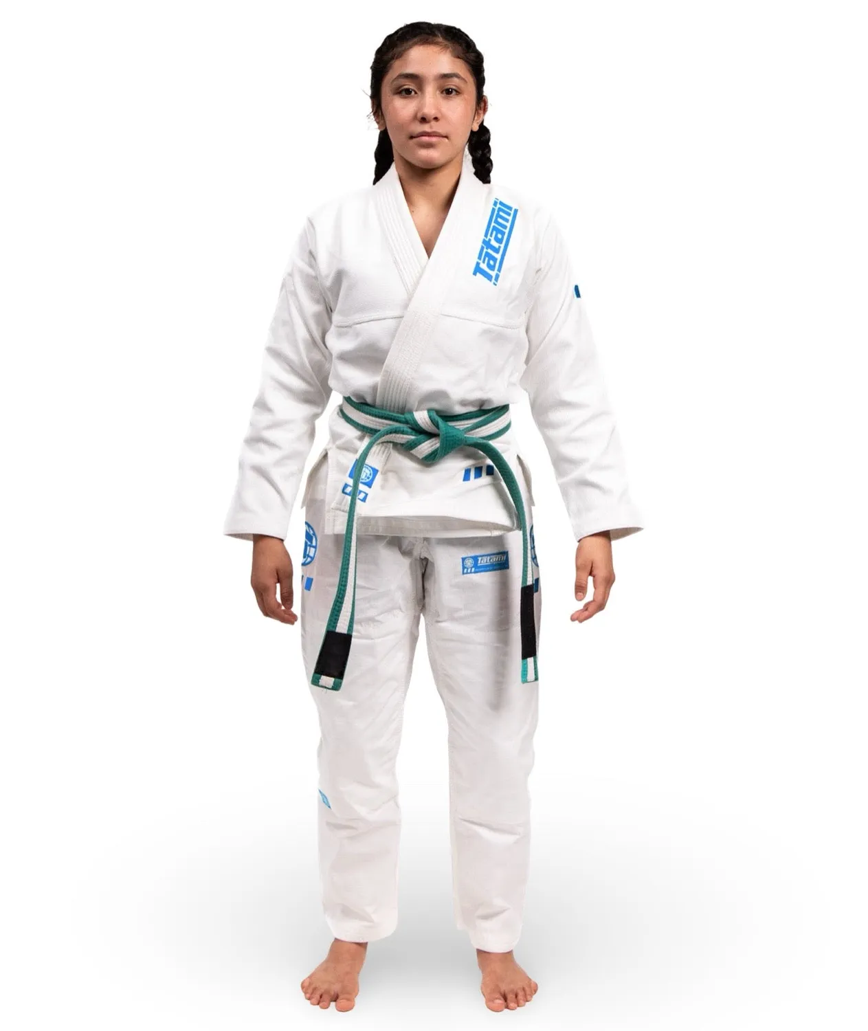 Tatami Fightwear Pro Series kimono BJJ bimbo bianco azzurro