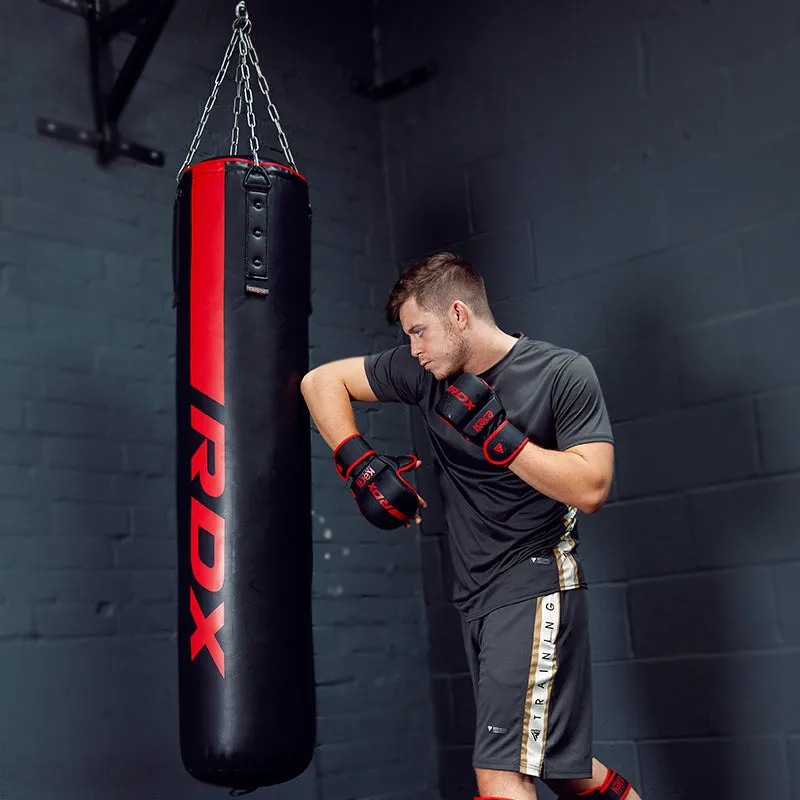 RDX F6 Kara Sacco Boxe Riempito Nero 150 cm Pelle