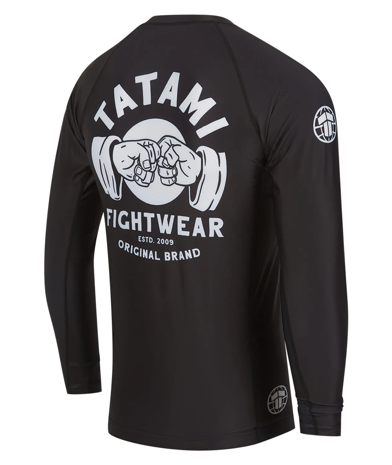 Tatami Fist Bump Rash Guard Uomo Nero Lunga Riciclata