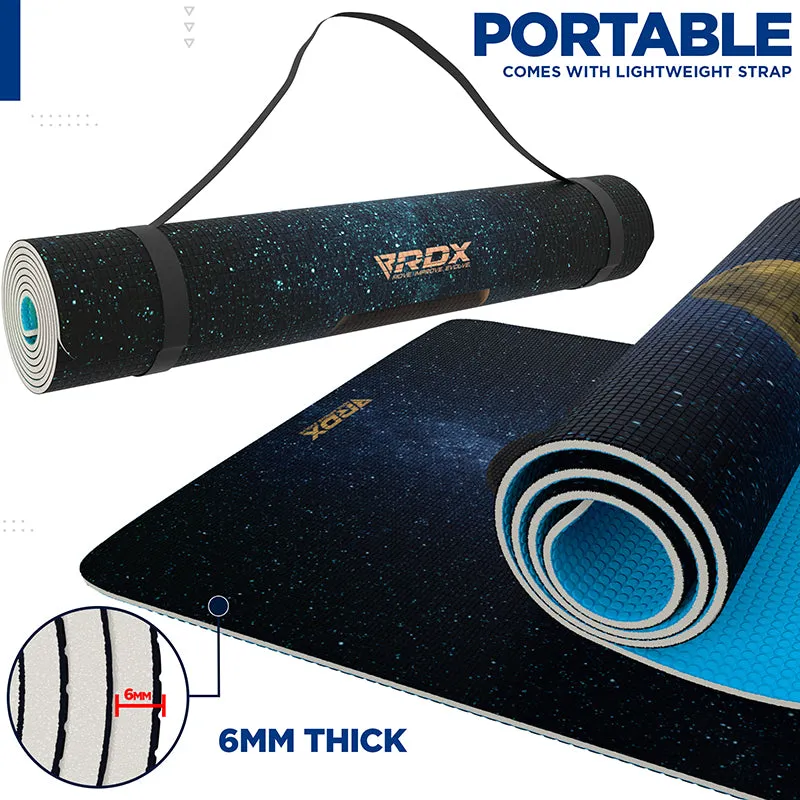 RDX D8 Iris 6mm Tappetino Yoga Blu Antiscivolo