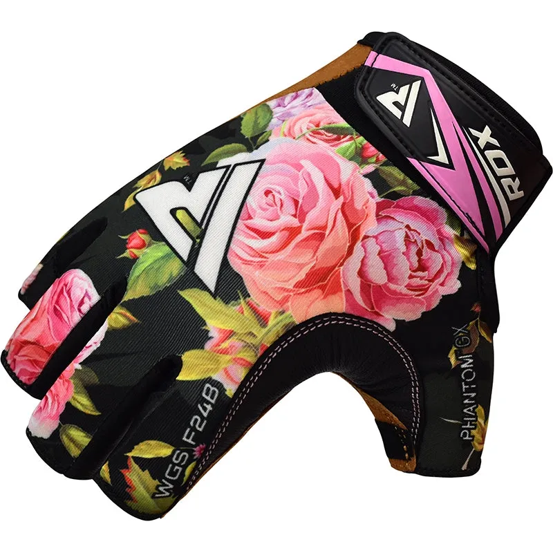 RDX F24 Floreal guanti palestra donna neri traspiranti