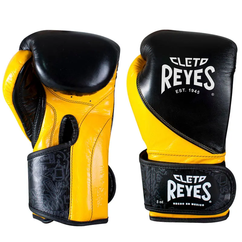 Cleto Reyes Alta Precision guanti boxe 14 oz nero oro pelle