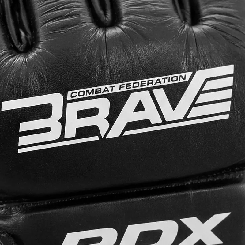 RDX Brave B1 Guanti MMA Grappling Neri Pelle
