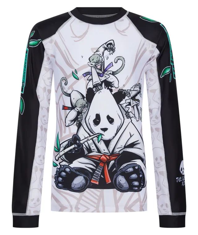 Tatami Gentle Panda rash guard bambino maniche lunghe bianco