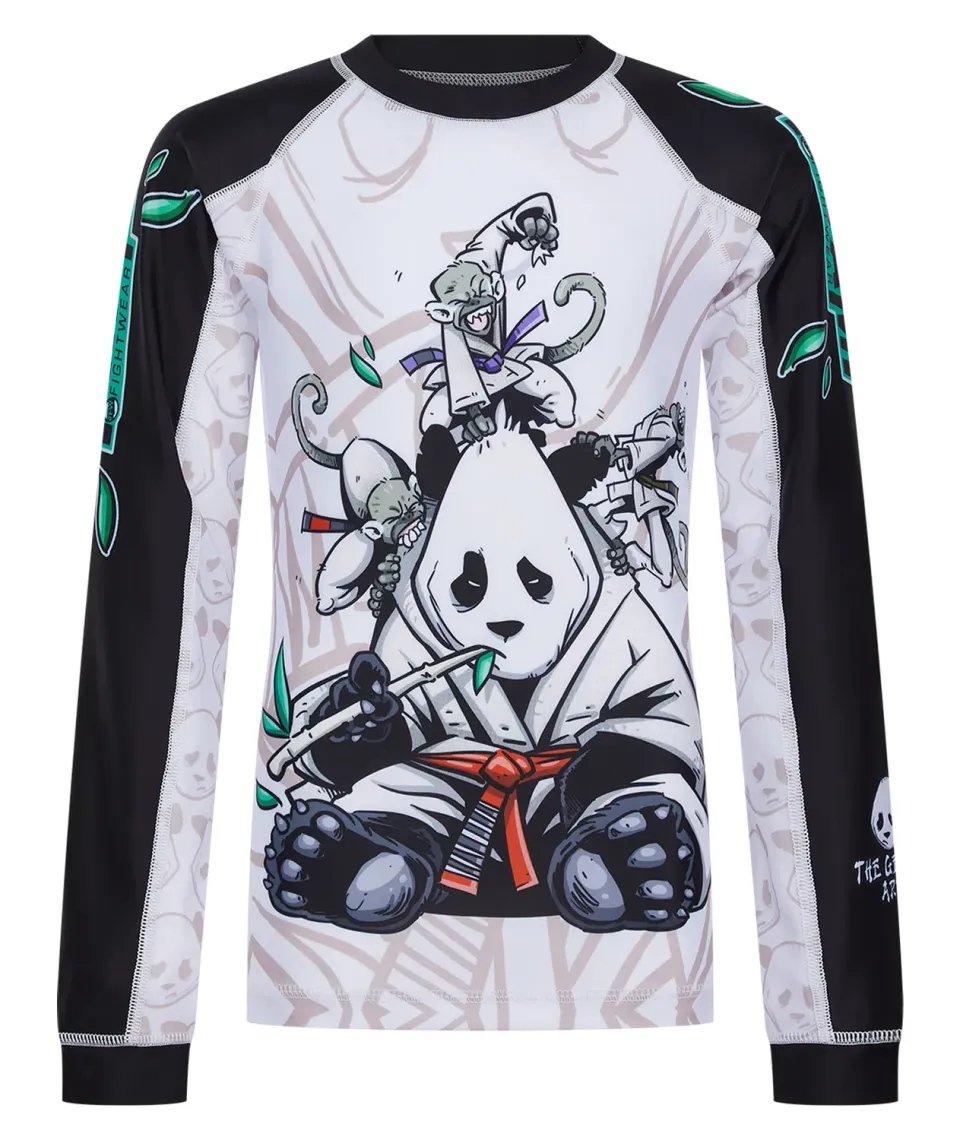 Tatami Gentle Panda rash guard bambino maniche lunghe bianco