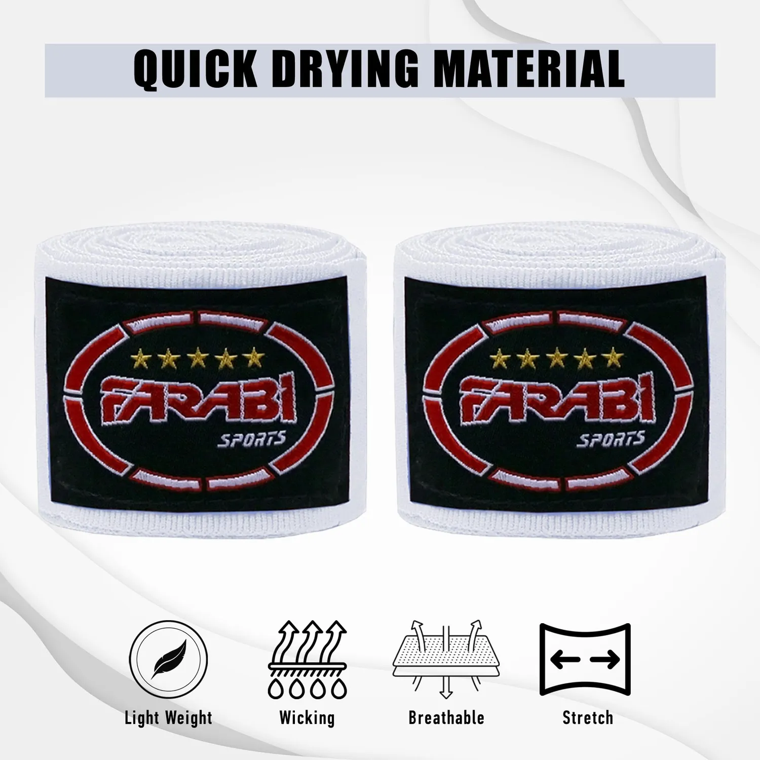Farabi fasce boxe 380 cm elastiche traspiranti