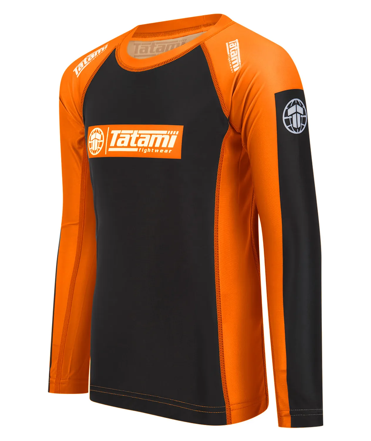 Tatami Kids IBJJF Ranked rash guard arancione lunghe