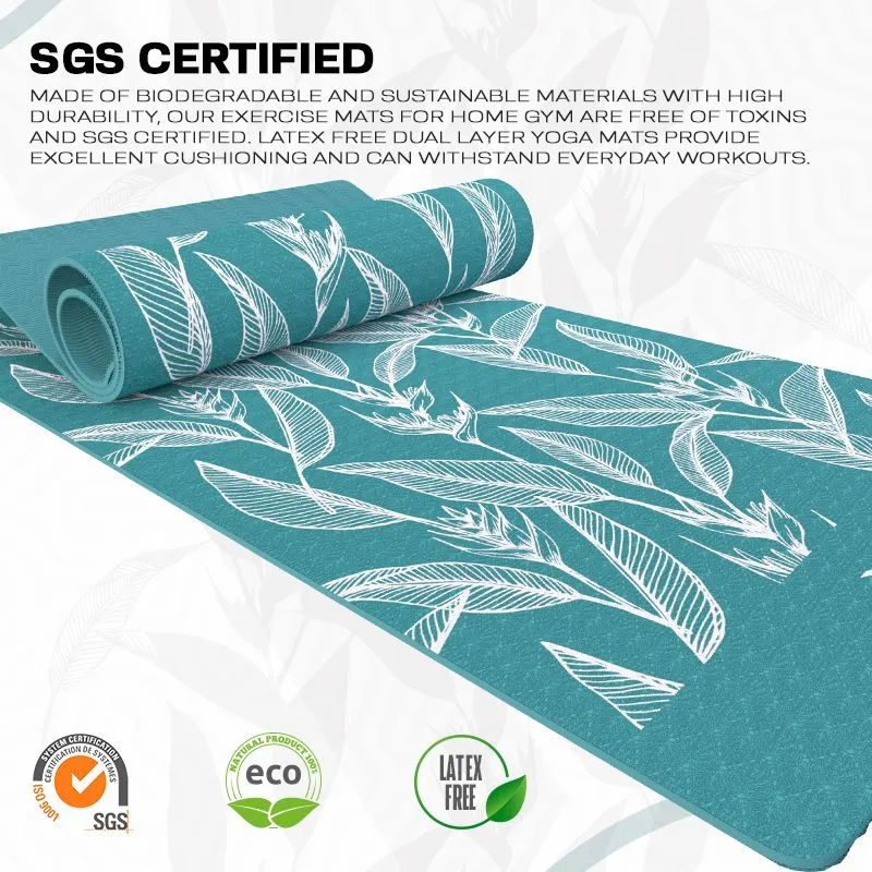 RDX D4 Tappetino Yoga TPE Blu 6mm Antiscivolo