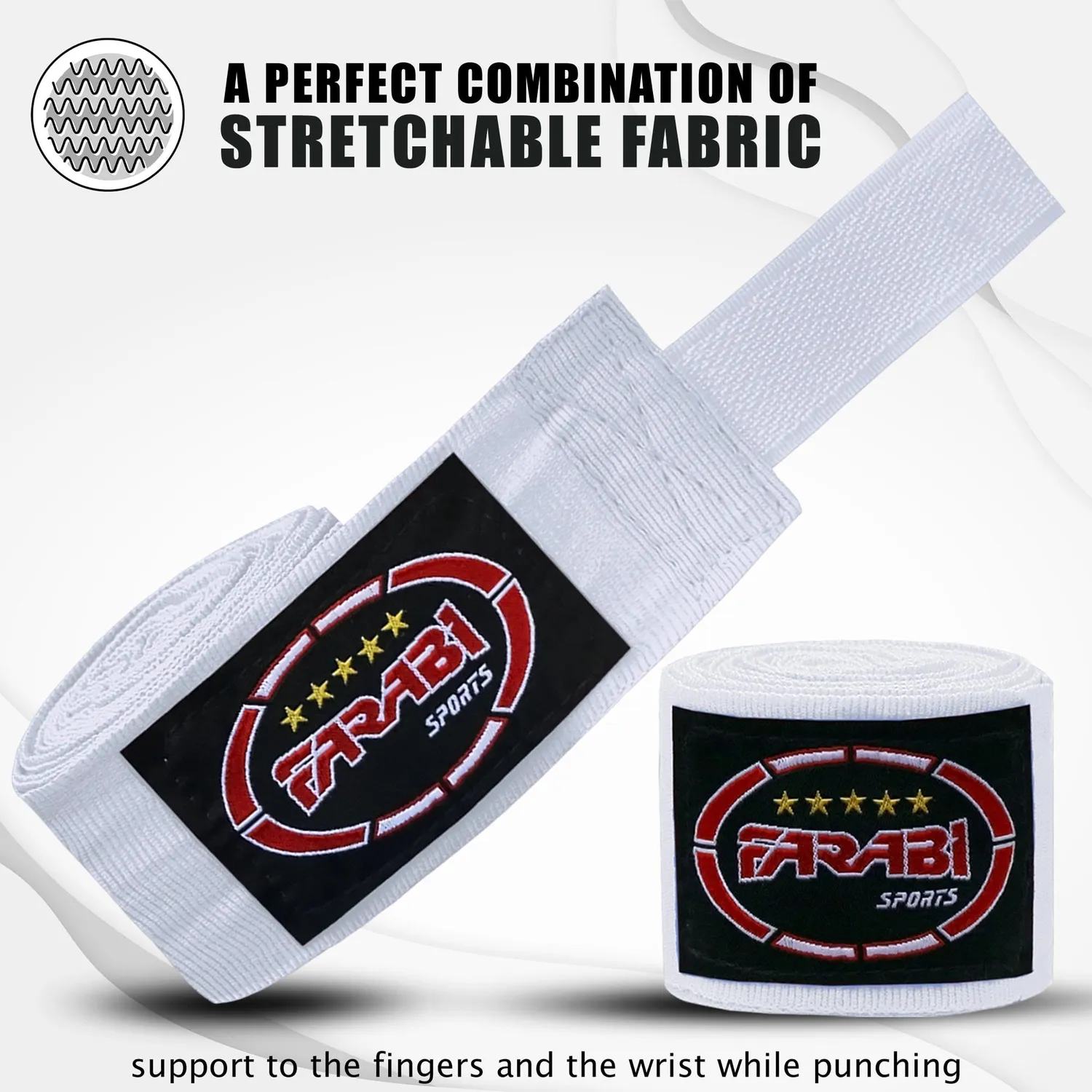 Farabi fasce boxe 380 cm elastiche traspiranti