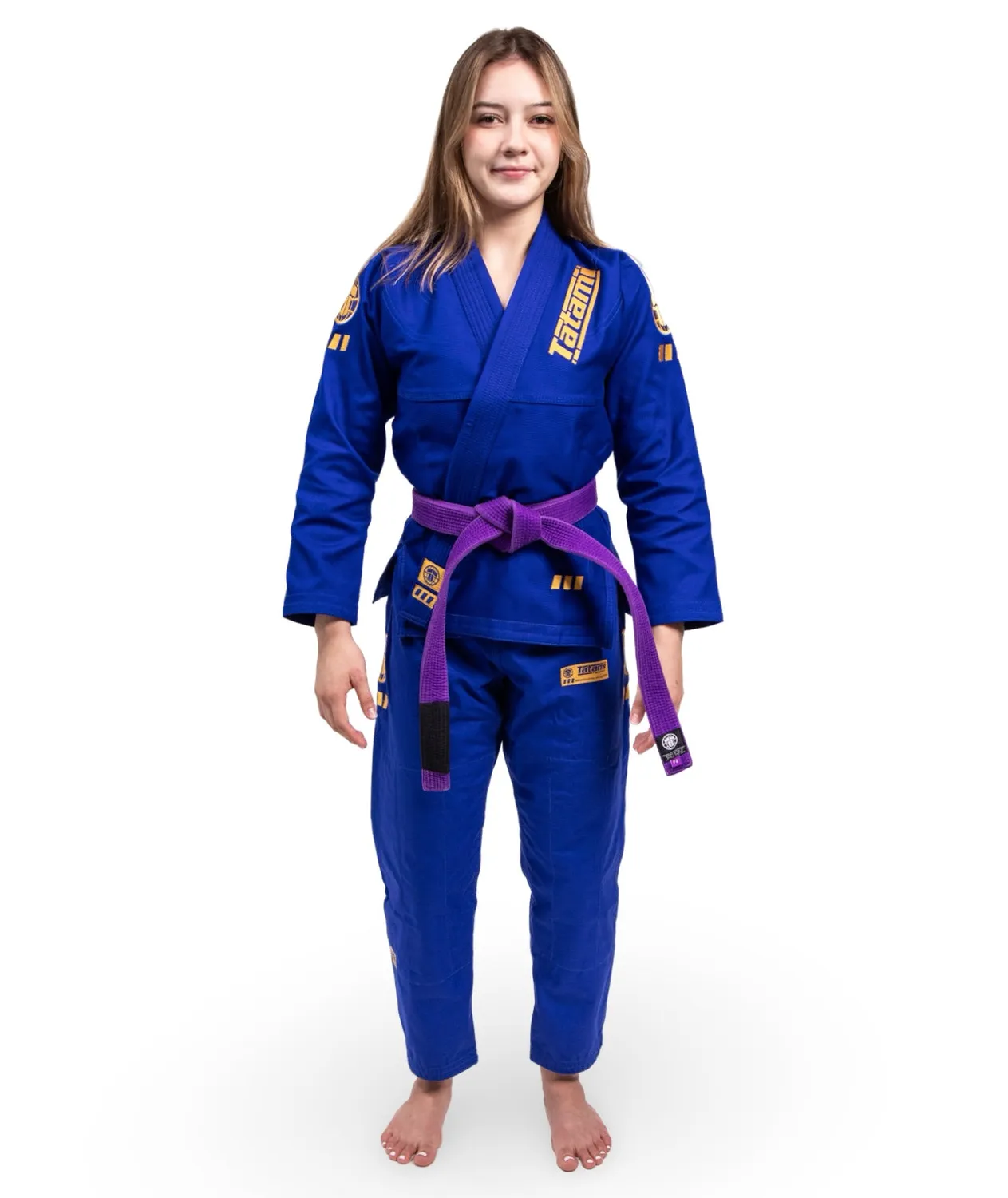 Tatami Pro Series Gi BJJ Donna Blu Oro 380gsm