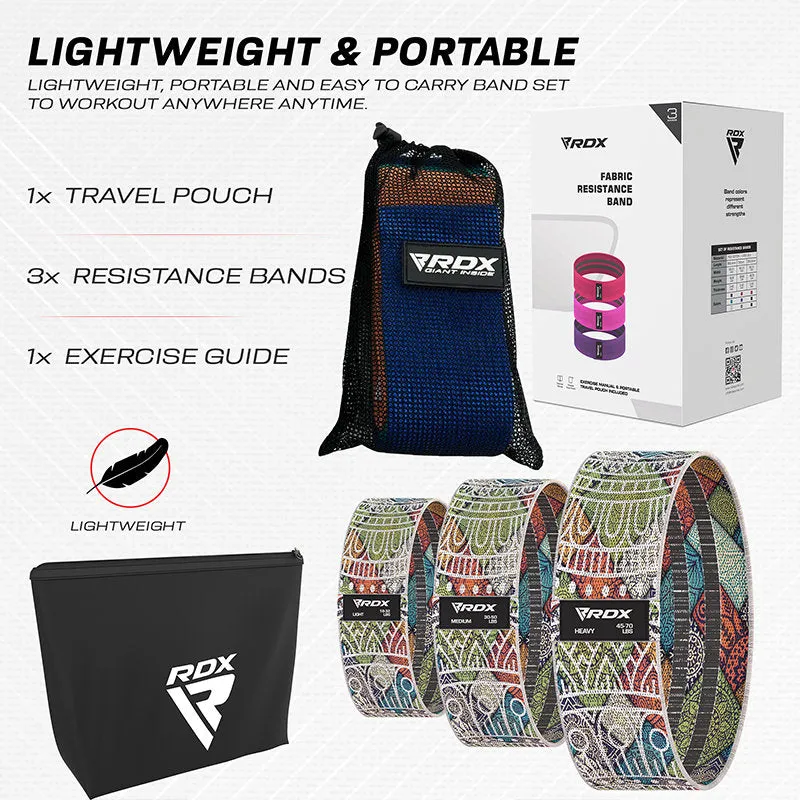 RDX CF bande resistenza tessuto set 3 pezzi multicolor