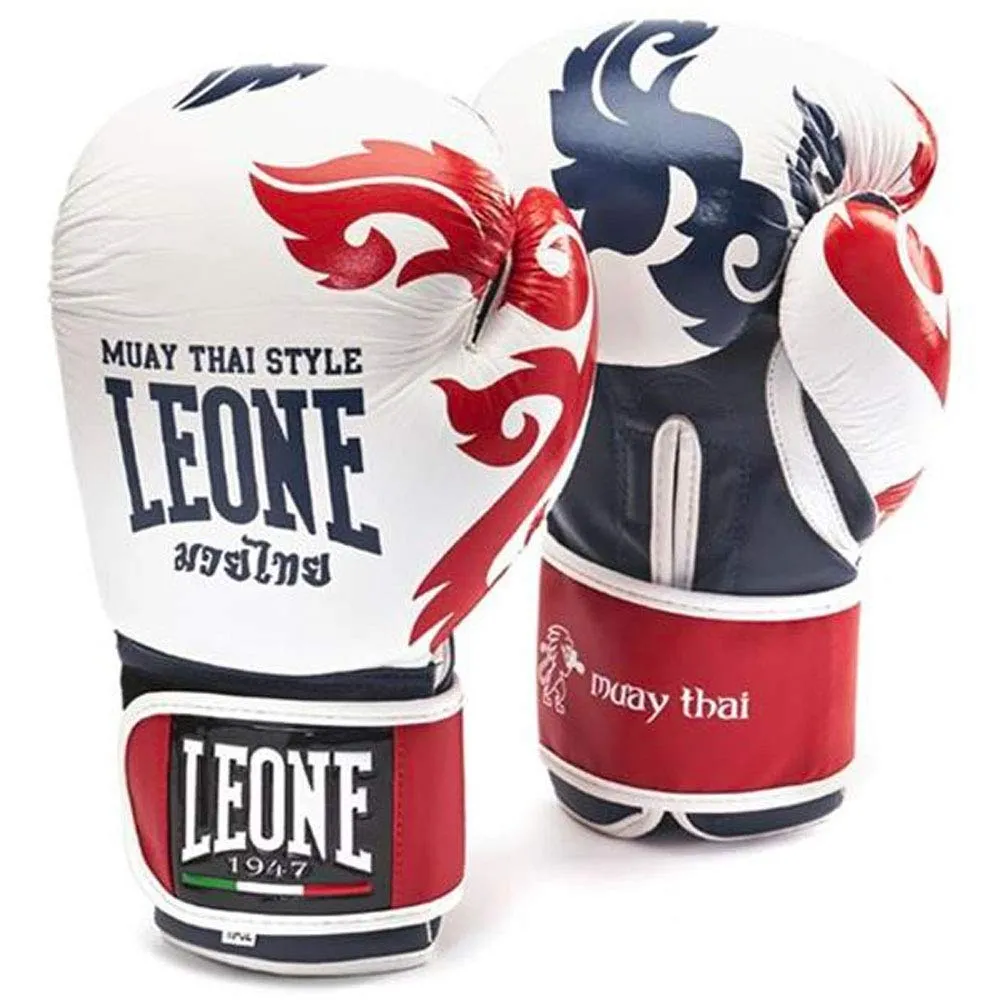Leone 1947 Muay Thai Single Guantoni Boxe 10 oz Pelle Neri