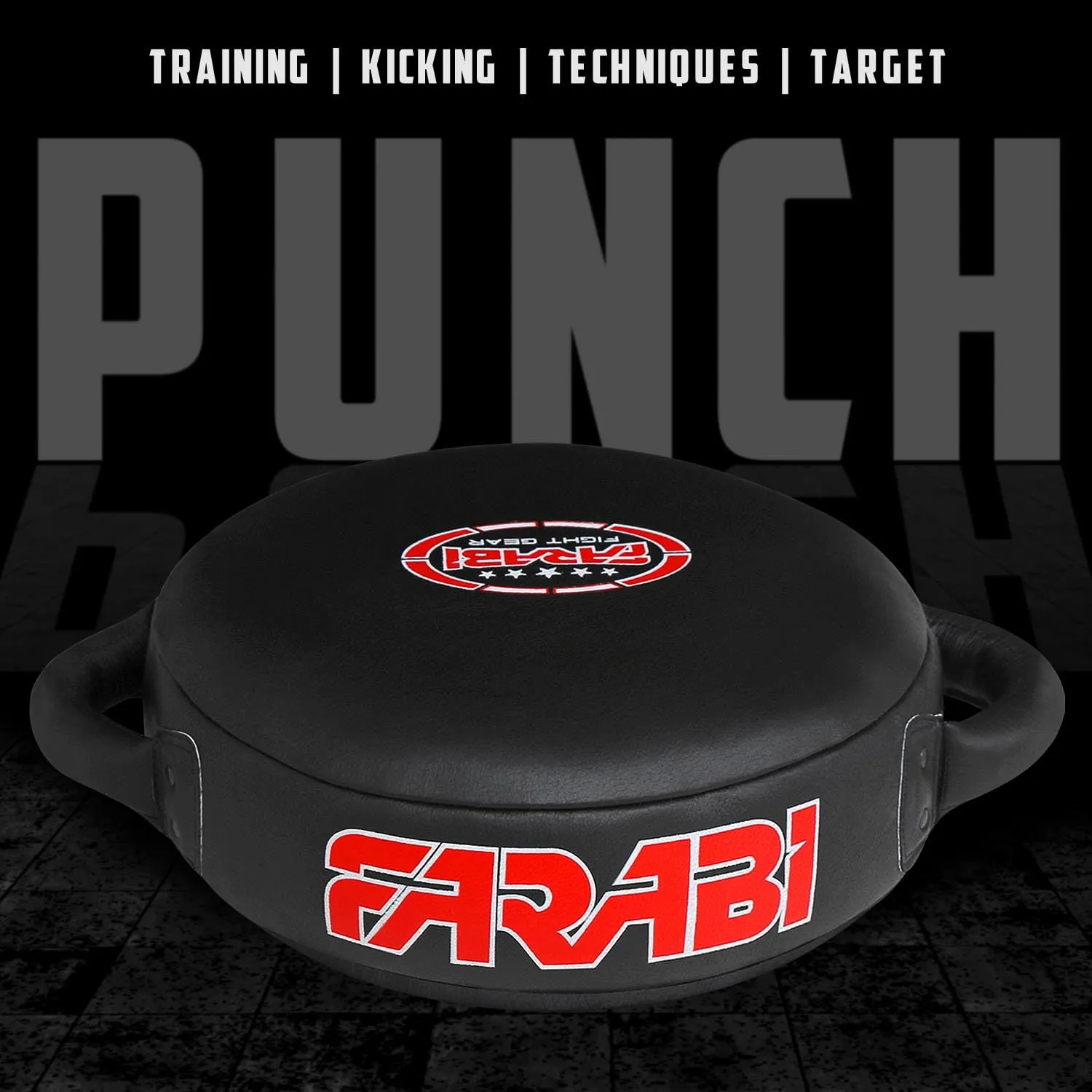 Farabi Sports Round colpitori boxe pelle nera 7 strati
