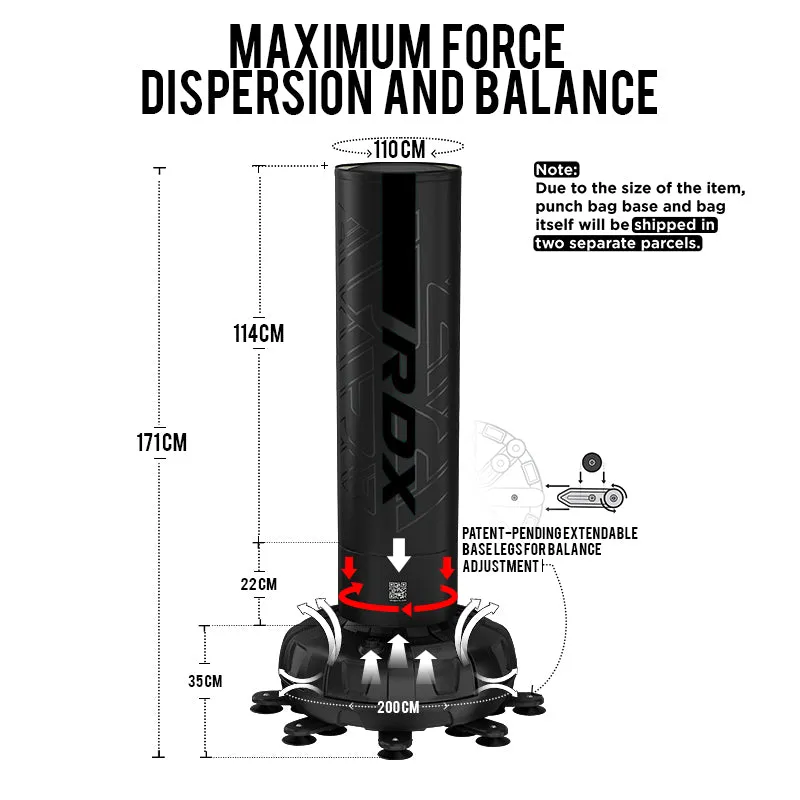 RDX F6 Kara sacco boxe autoportante 5 piedi nero