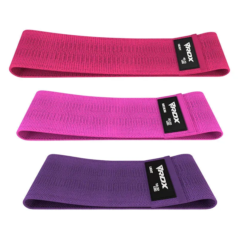 RDX CP bande elastiche fitness tessuto set 3 pezzi antiscivolo