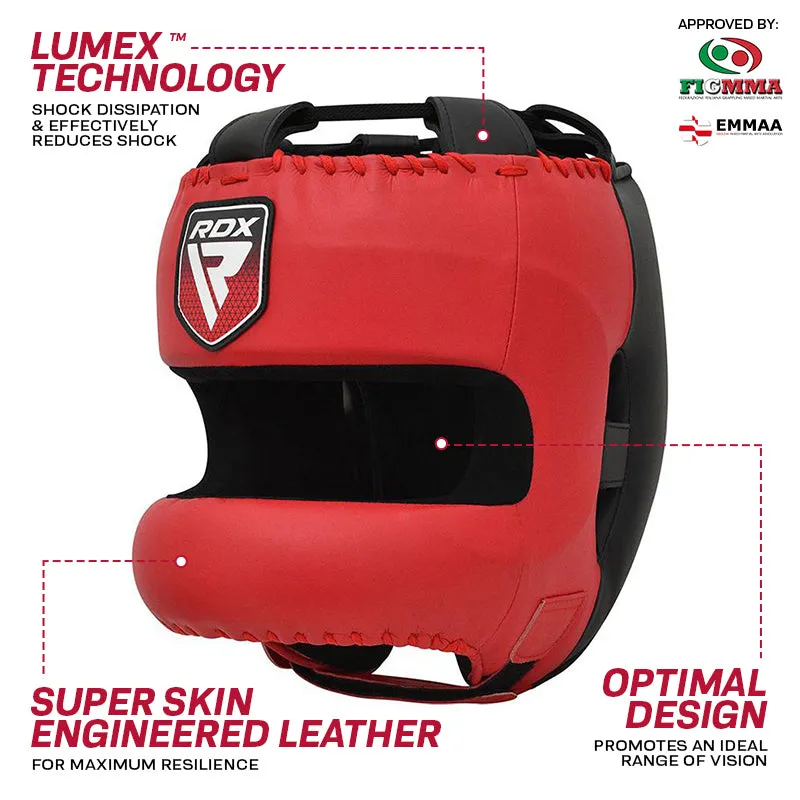 RDX Apex Casco Boxe con Paranaso Rosso Protezione