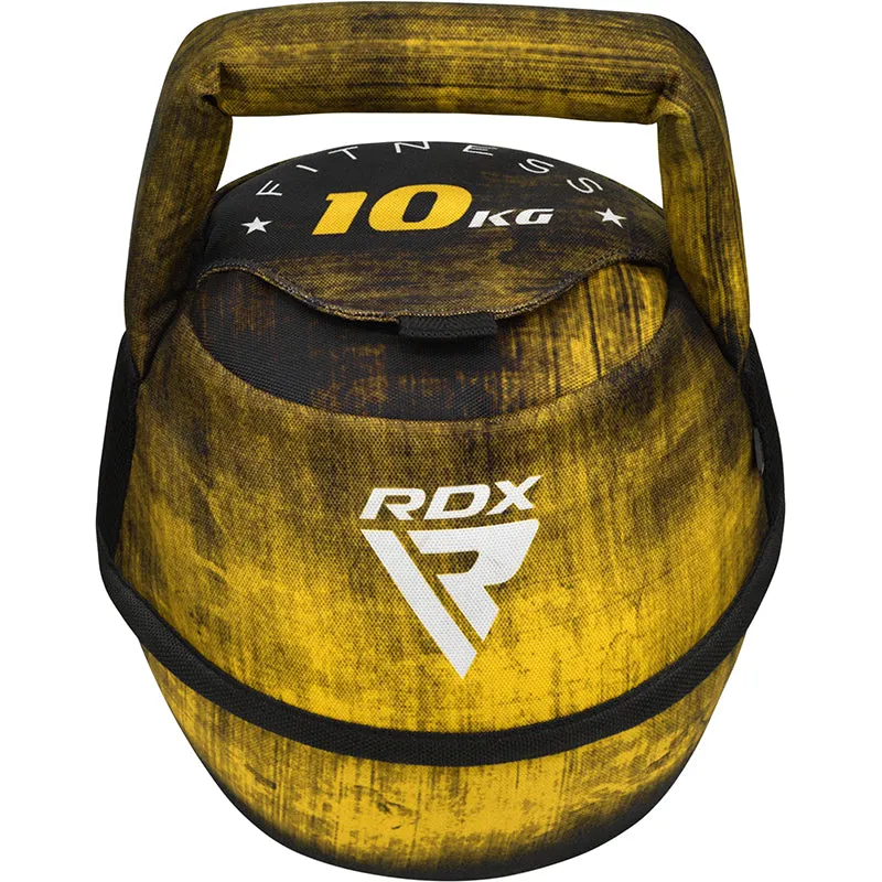 RDX F1 Kettlebell Morbida 10 kg Rossa in Cordura Sabbia-Ferro