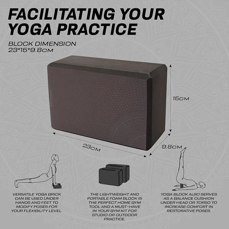 RDX D10 blocco yoga EVA nero antiscivolo singolo