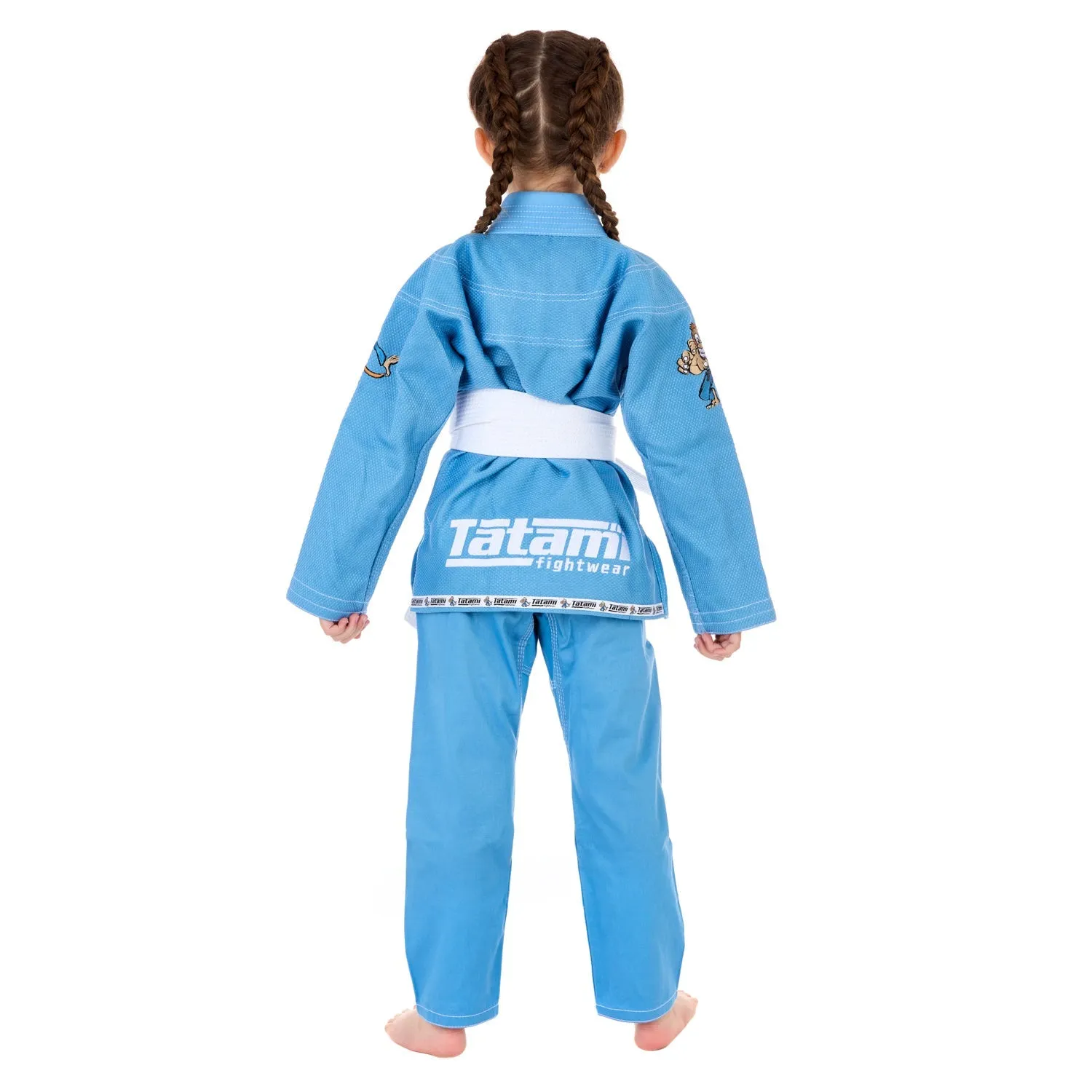 Tatami Meerkatsu Animal kimono BJJ bambino azzurro cotone