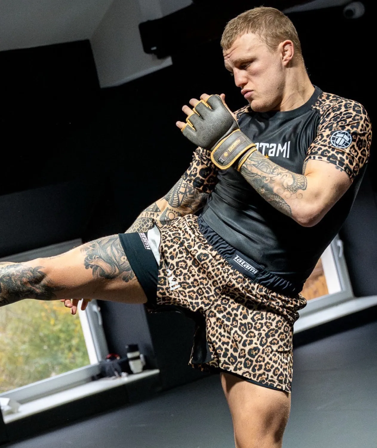 Tatami Fightwear Leopard rash guard maniche corte nera