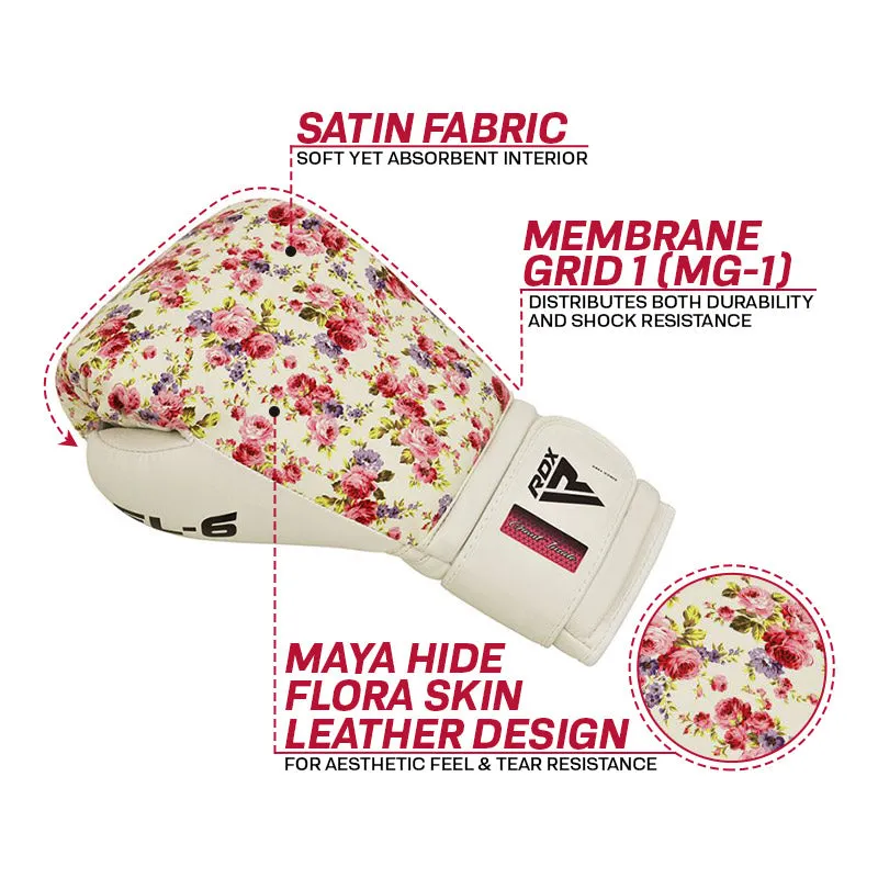 RDX FL6 Guantoni Boxe 12oz pelle Flora allenamento