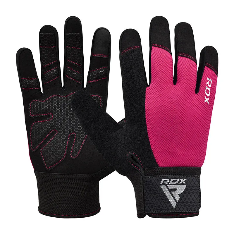 RDX W1F guanti palestra dita intere touchscreen neri