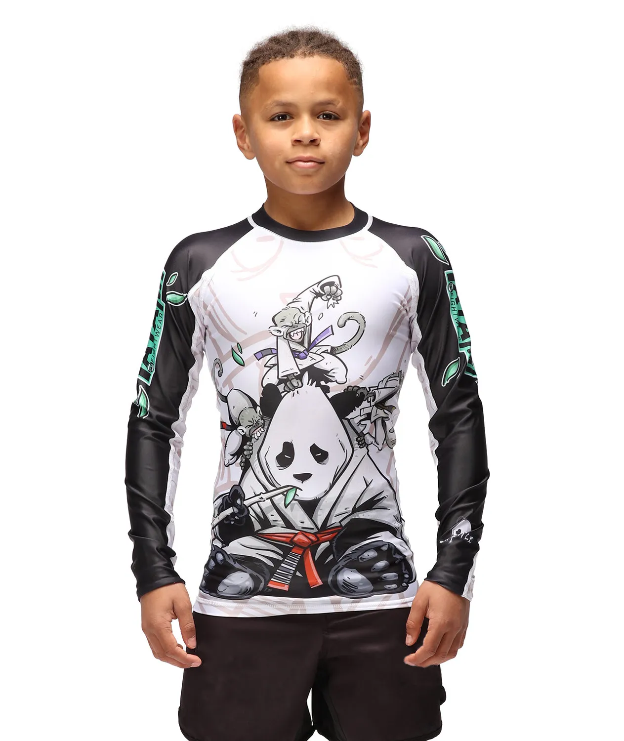 Tatami Gentle Panda rash guard bambino maniche lunghe bianco