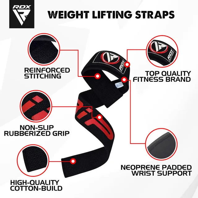 RDX W2 Fasce Sollevamento Pesi Cotone Grip Antiscivolo