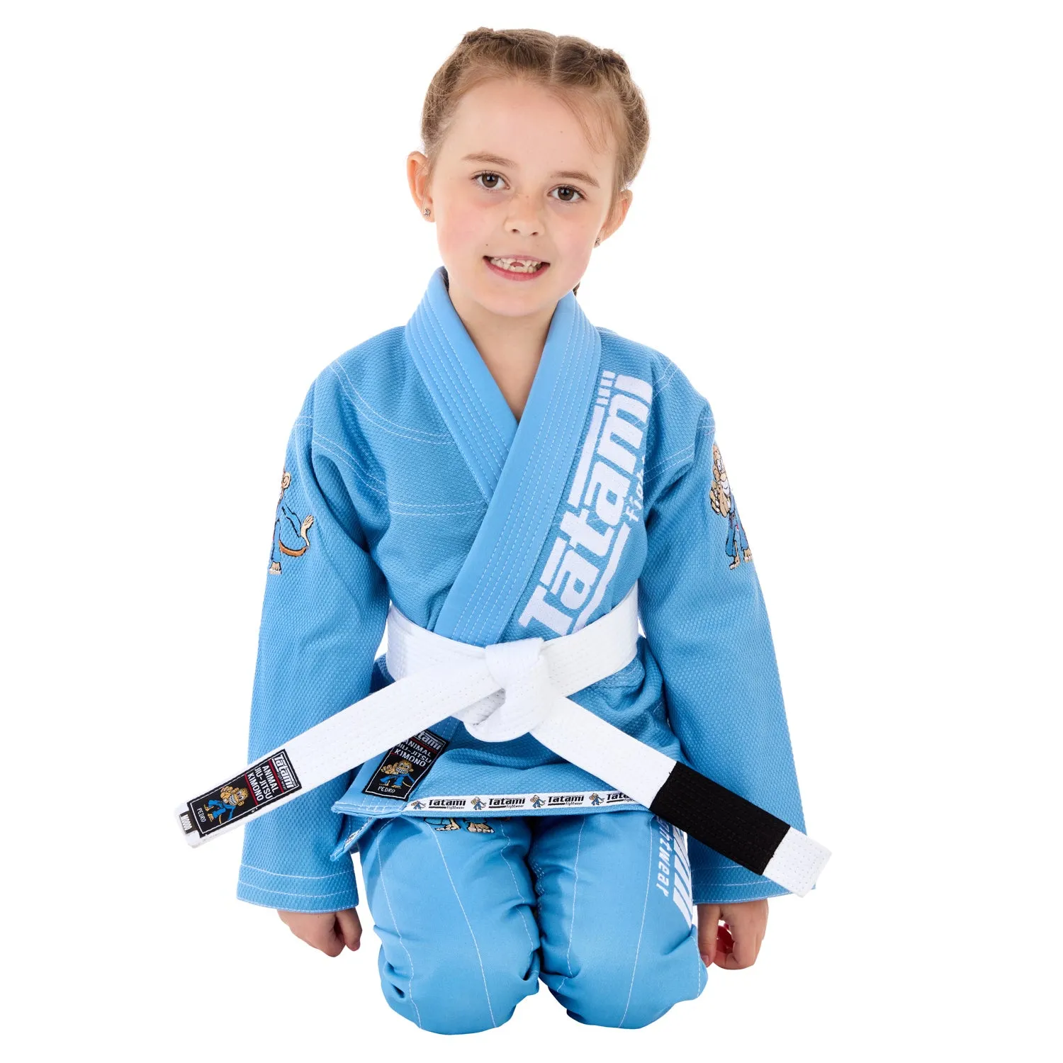 Tatami Meerkatsu Animal kimono BJJ bambino azzurro cotone
