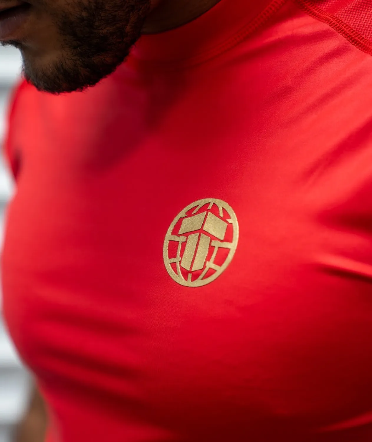 Tatami Pro Rash Guard Uomo Rossa Manica Corta Elasticizzata