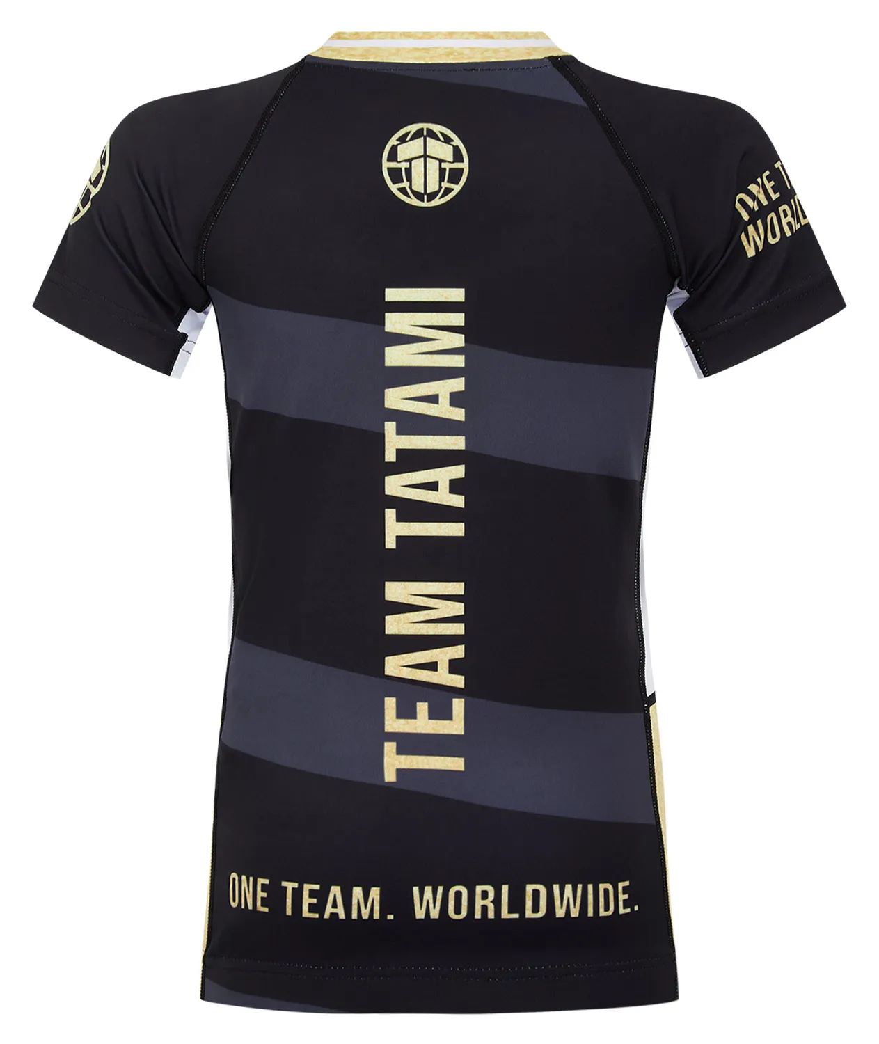 Tatami Team rash guard maniche corte nero oro bambini