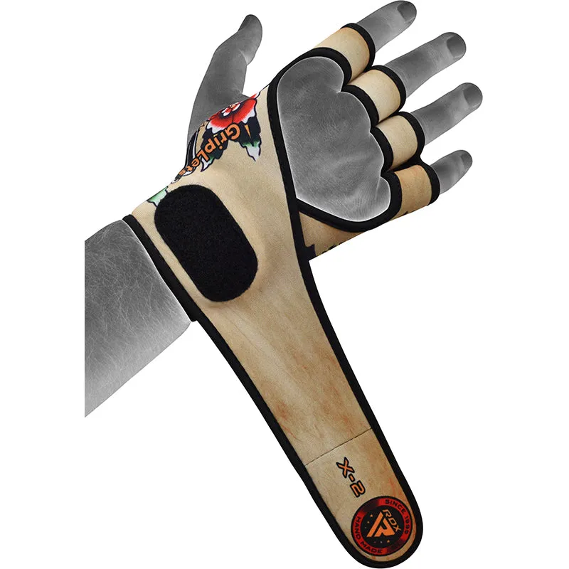 RDX T3 guanti palestra neoprene grip silicone polso