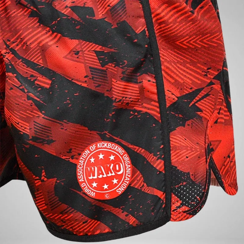 RDX K1 pantaloncini kickboxing bassi rossi WAKO