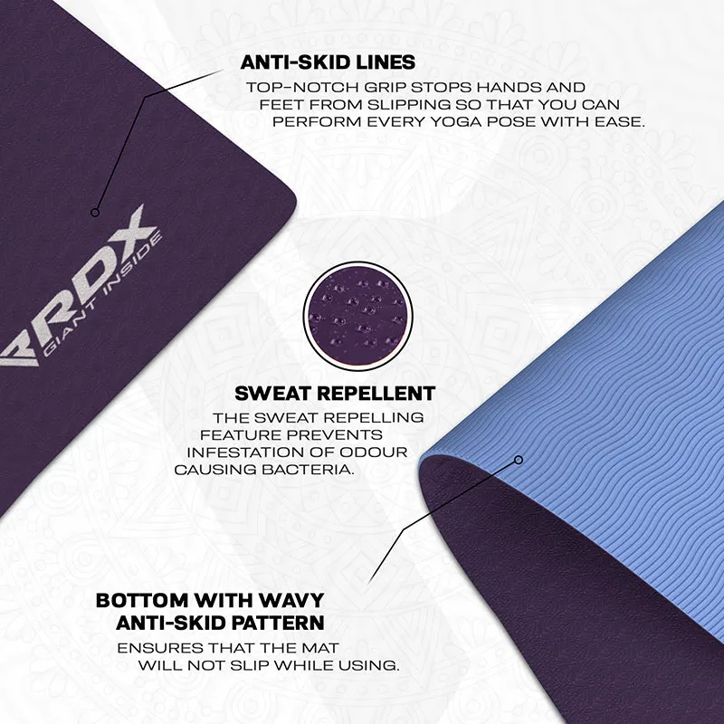 RDX UM tappetino yoga TPE 6mm viola antiscivolo