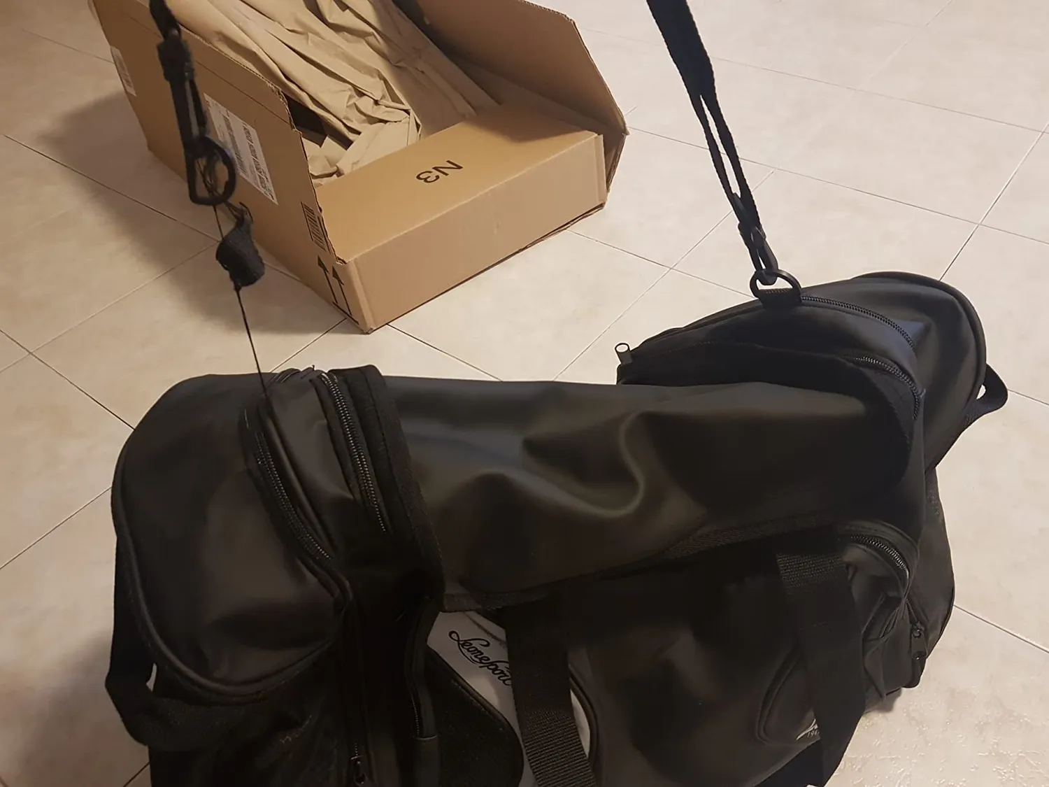 Leone 1947 Black Edition Borsa Zaino Nero da Palestra