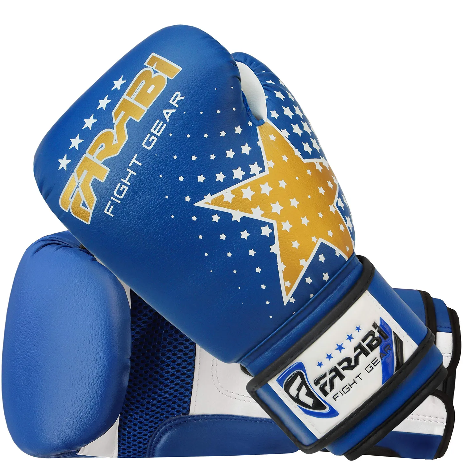 Farabi Guantoni Boxe Bambini 6 oz Blu Rete