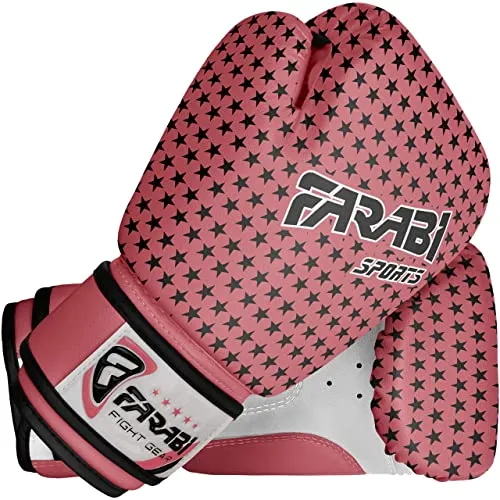 Farabi Pink Star guanti boxe bambino 4 oz rosa