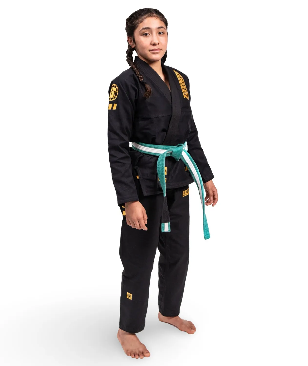 Tatami Pro Series kimono BJJ bambino nero ricamo oro