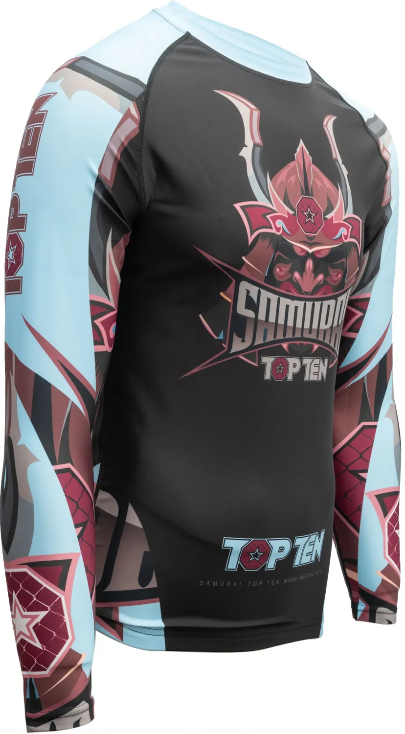 TOP TEN MMA Samurai rash guard elasticizzata