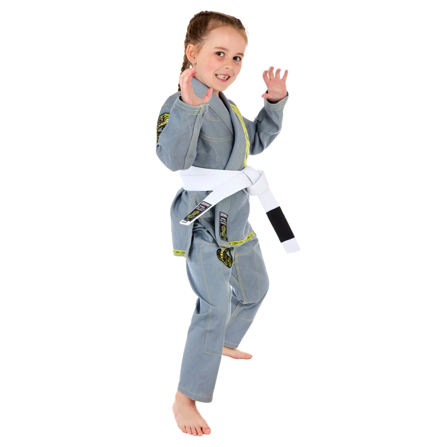 Tatami Fightwear Meerkatsu Animal kimono bambino grigio con cintura