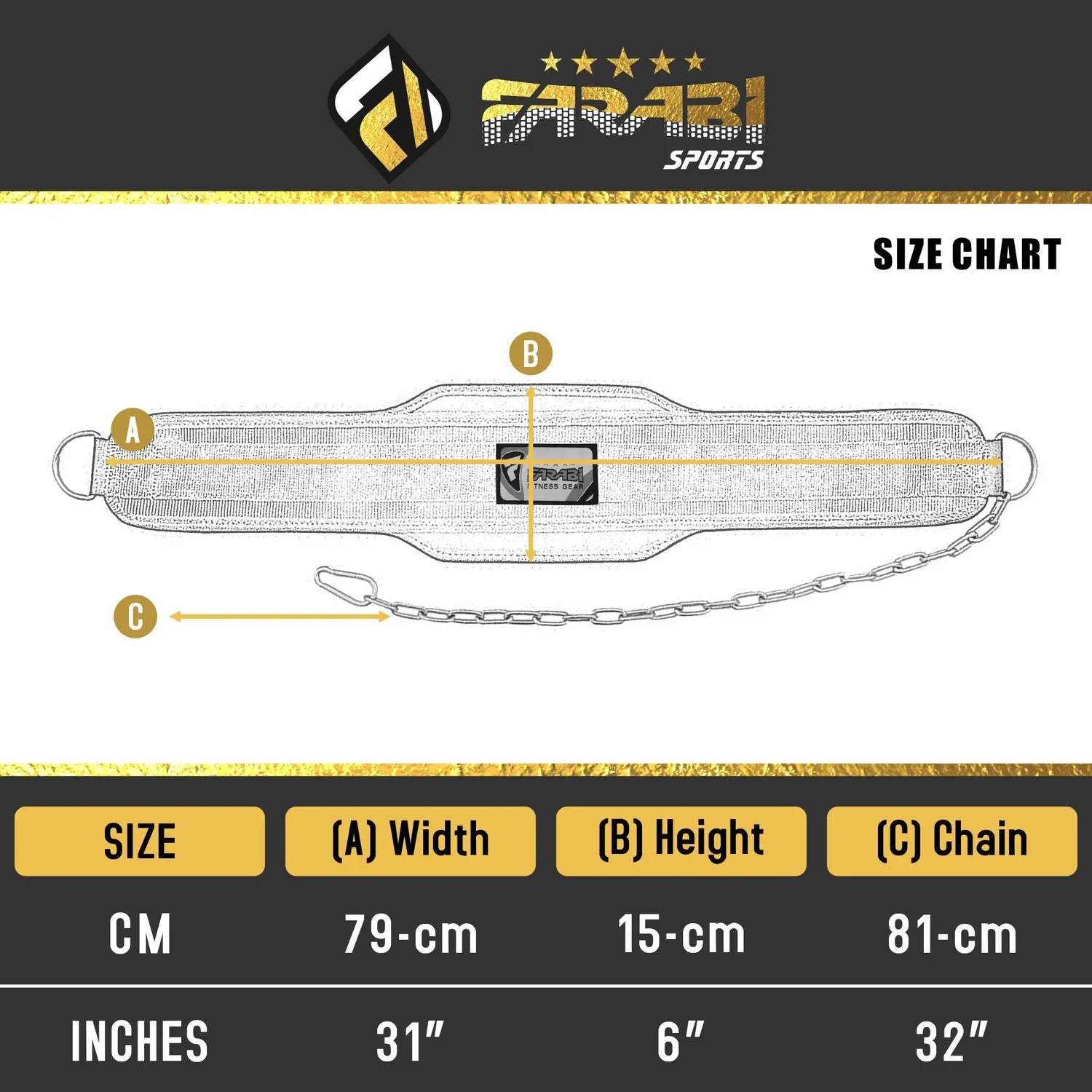 Farabi Sports cintura zavorra dip neoprene rossa 6 pollici