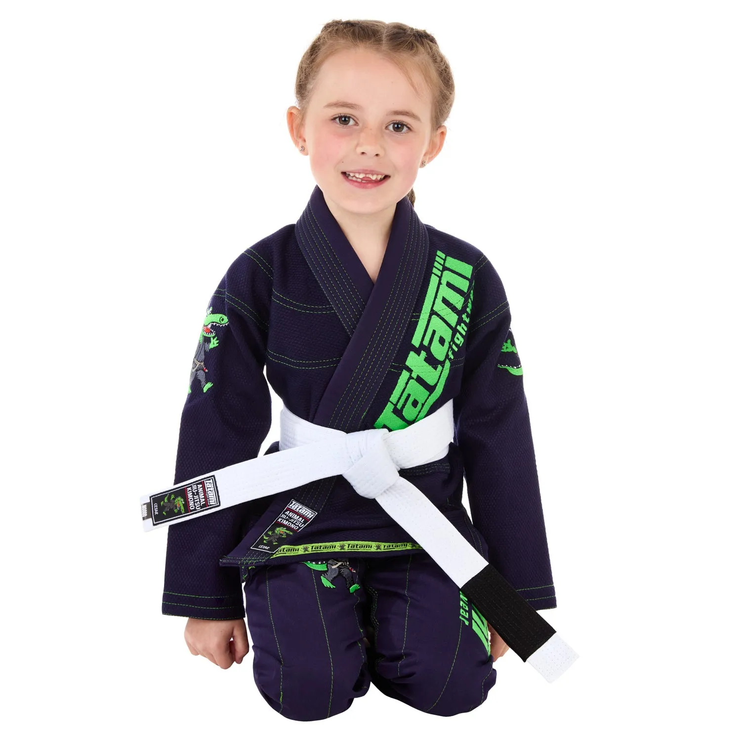 Tatami Meerkatsu Kids Animal kimono BJJ navy bimbo con cintura