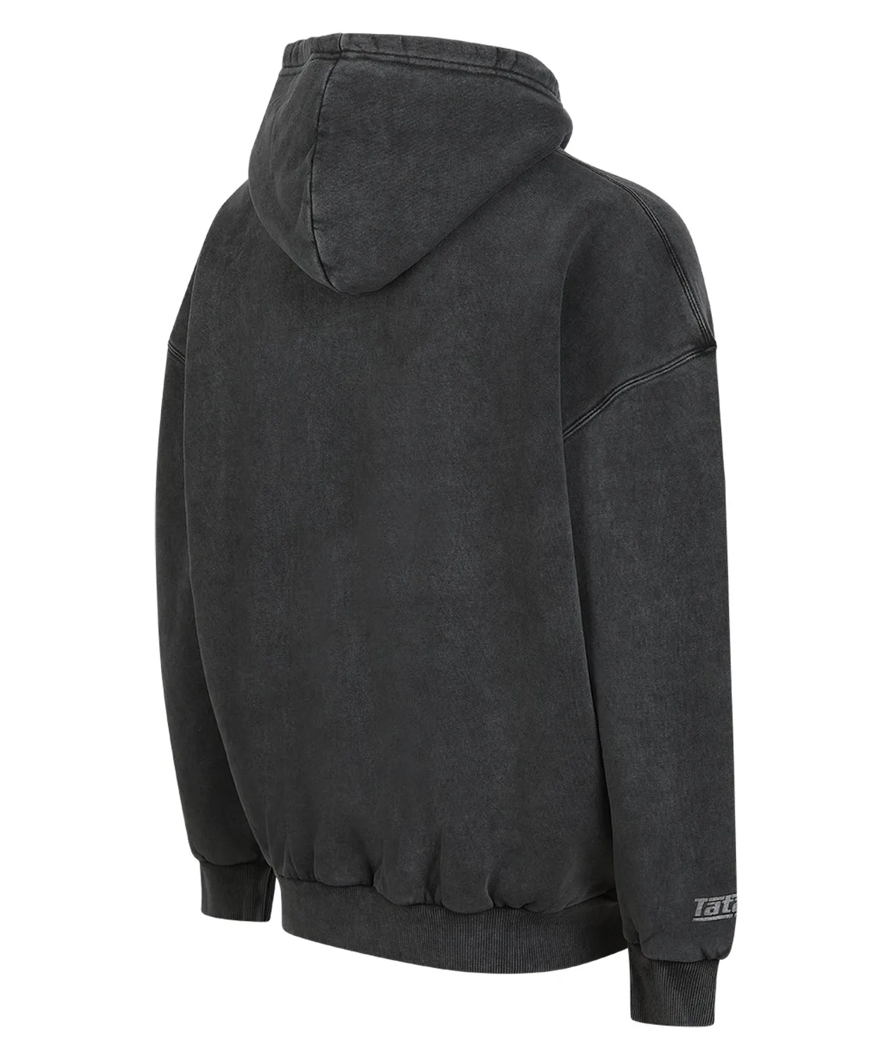 Tatami Globe Stonewashed Hoodie felpa white on grey cotone