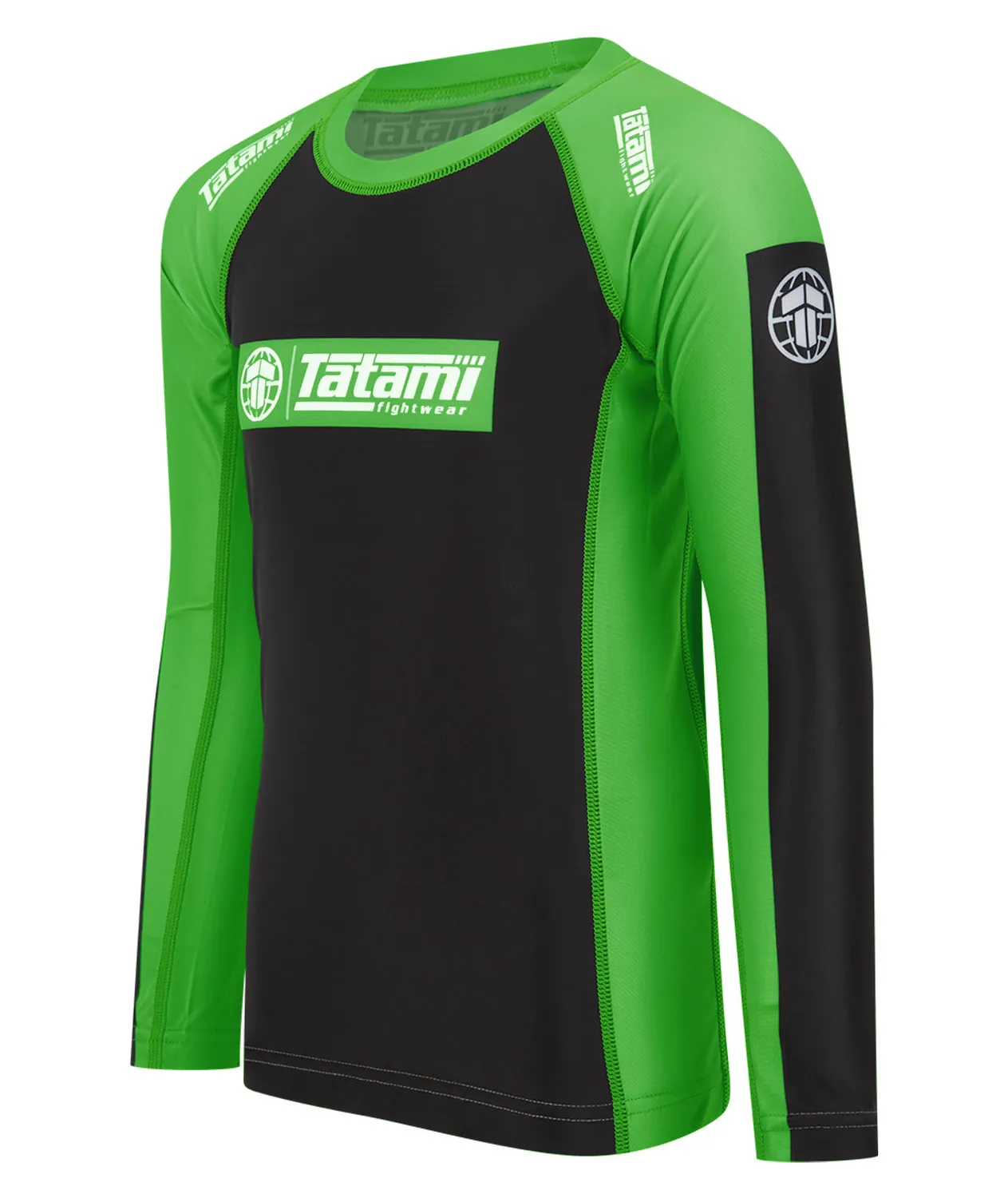 Tatami Fightwear IBJJF Ranked rash guard verde manica lunga bimbo