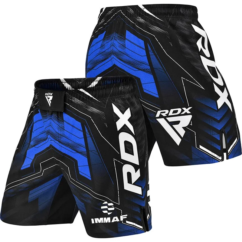 RDX IMMAF Pantaloncini MMA Blu microstretch uomo