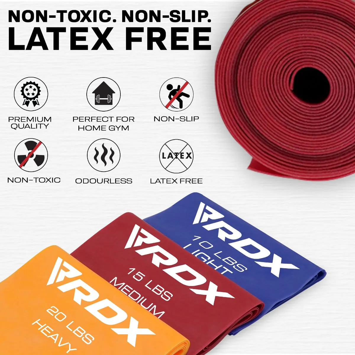 RDX B1 bande elastiche TPE set 3 resistenze leggere